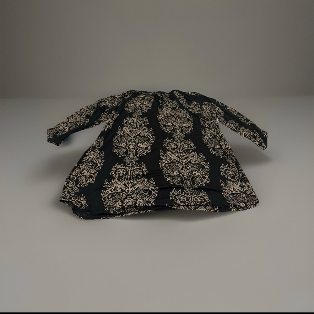 Lucky Brand Black and Tan Floral Blouse